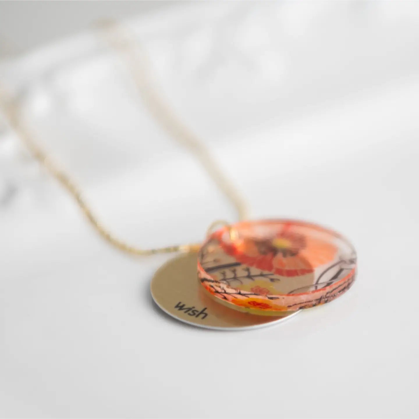 Poppy Eclipse Charm Necklace - Gold