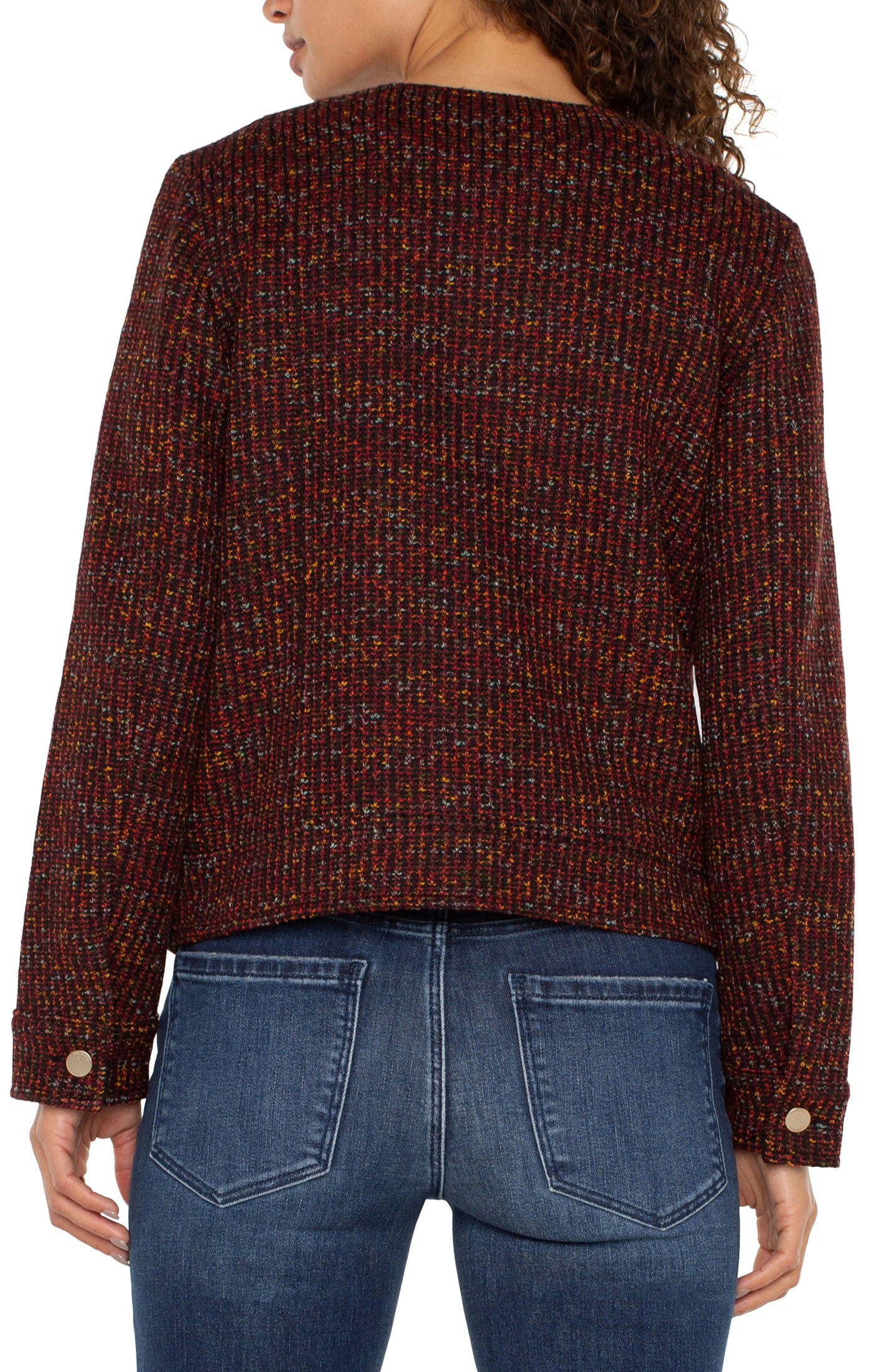 Liverpool Bordeaux Multi Collarless Jacket