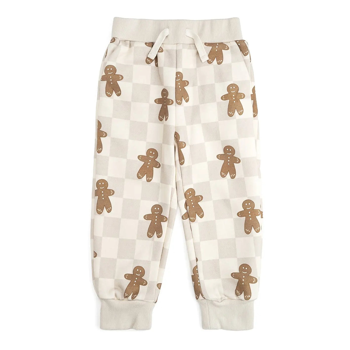 Kids Gingerbread Christmas Checkered Jogger