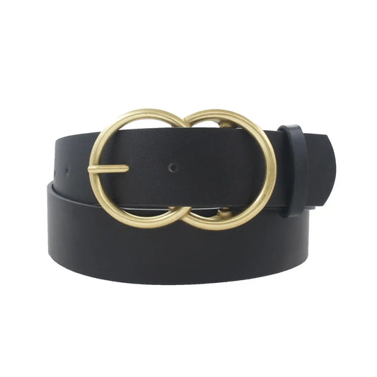 Thick Double Ring Belt | Black