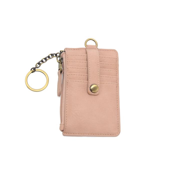 Dolly Small Card Wallet with Keyring | Blush