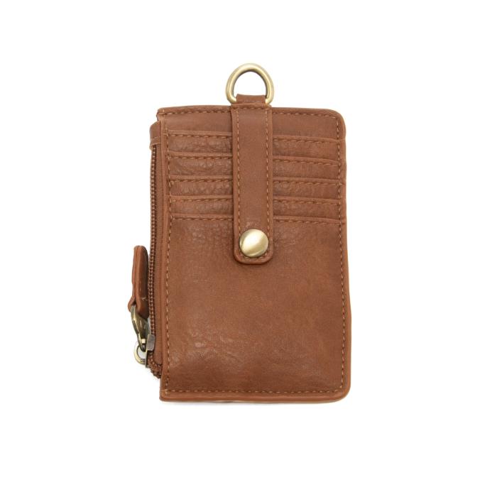 Dolly Small Card Wallet with Keyring | Saddle