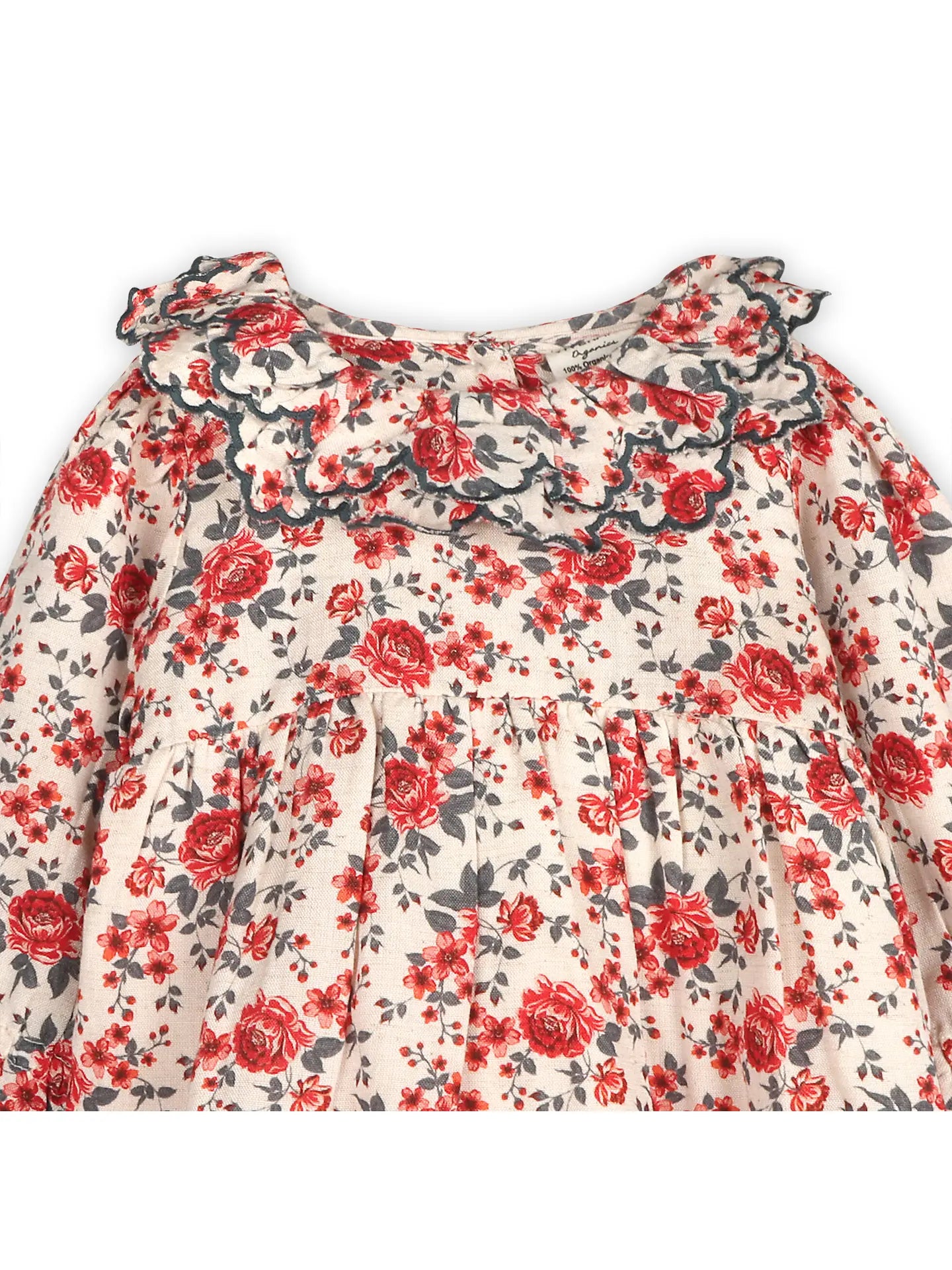 Amour Rose Floral Ruffle Baby Dress & Bloomer (Linen Blend)