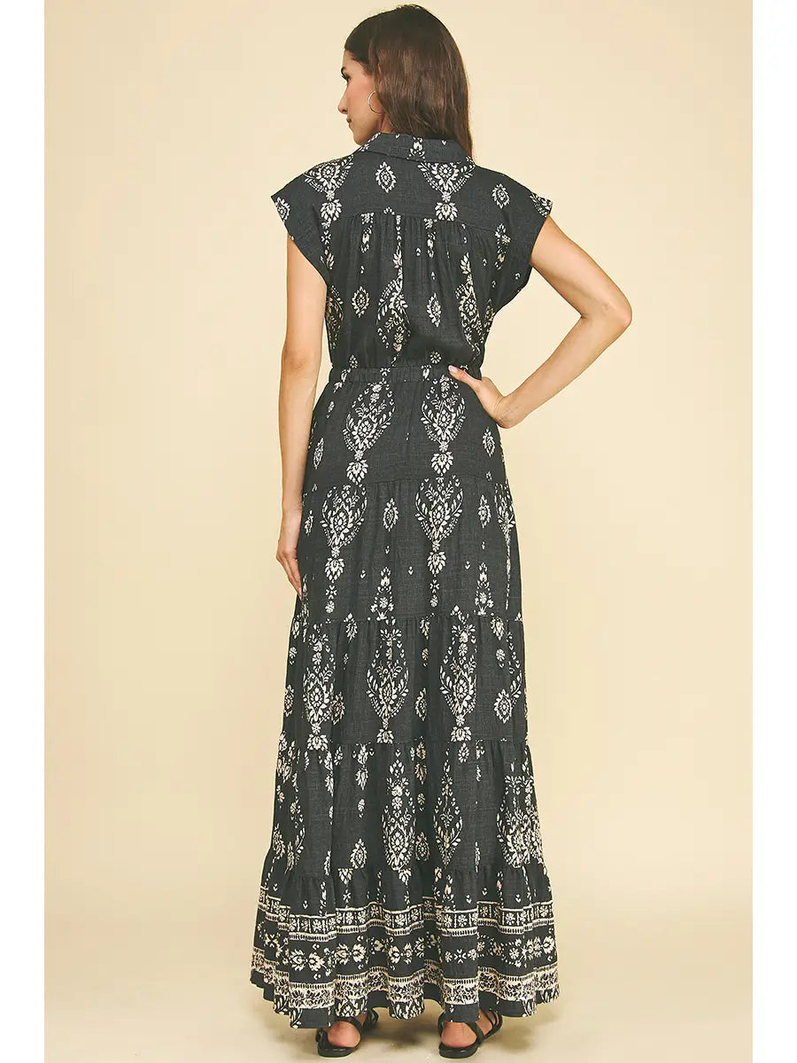 Betsy Printed Tiered Maxi Dress