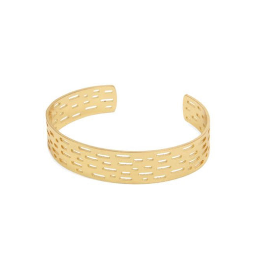 Laser Cut Cuff Bracelet | Gold