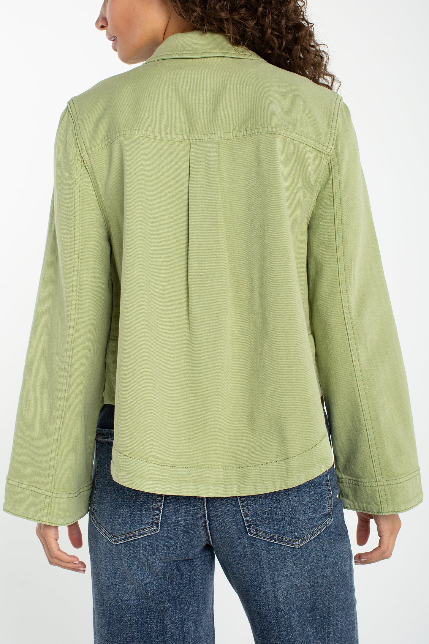 Liverpool High Low Denim Shacket | Lotus