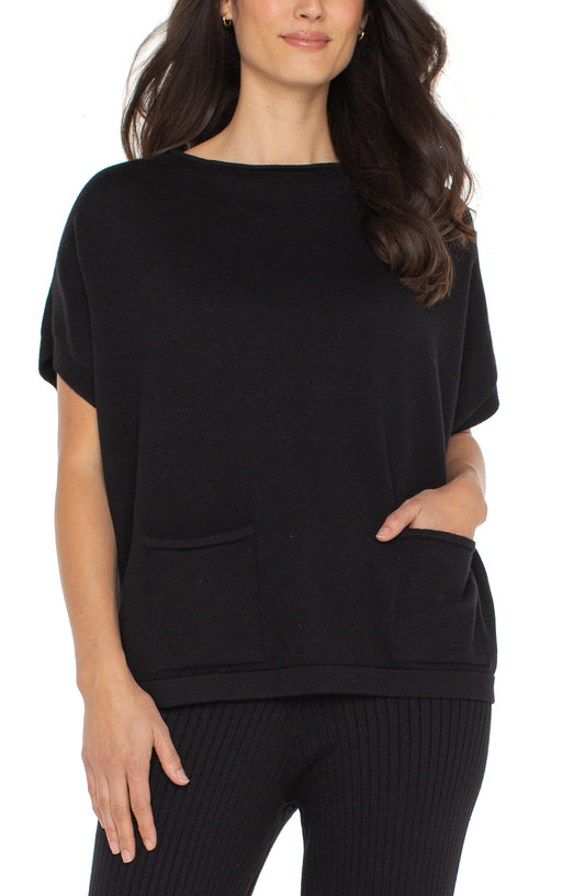 Liverpool Boat Neck Dolman Sweater | Black