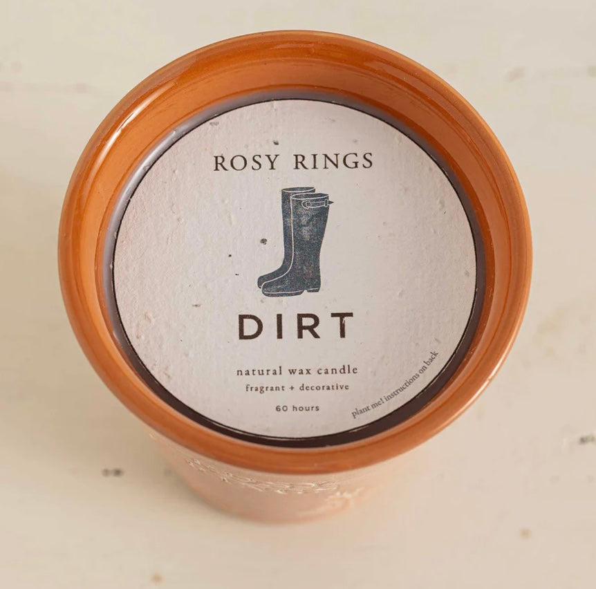 Garden Pot Candle + Plantable Seed Paper Dust Covers | Dirt