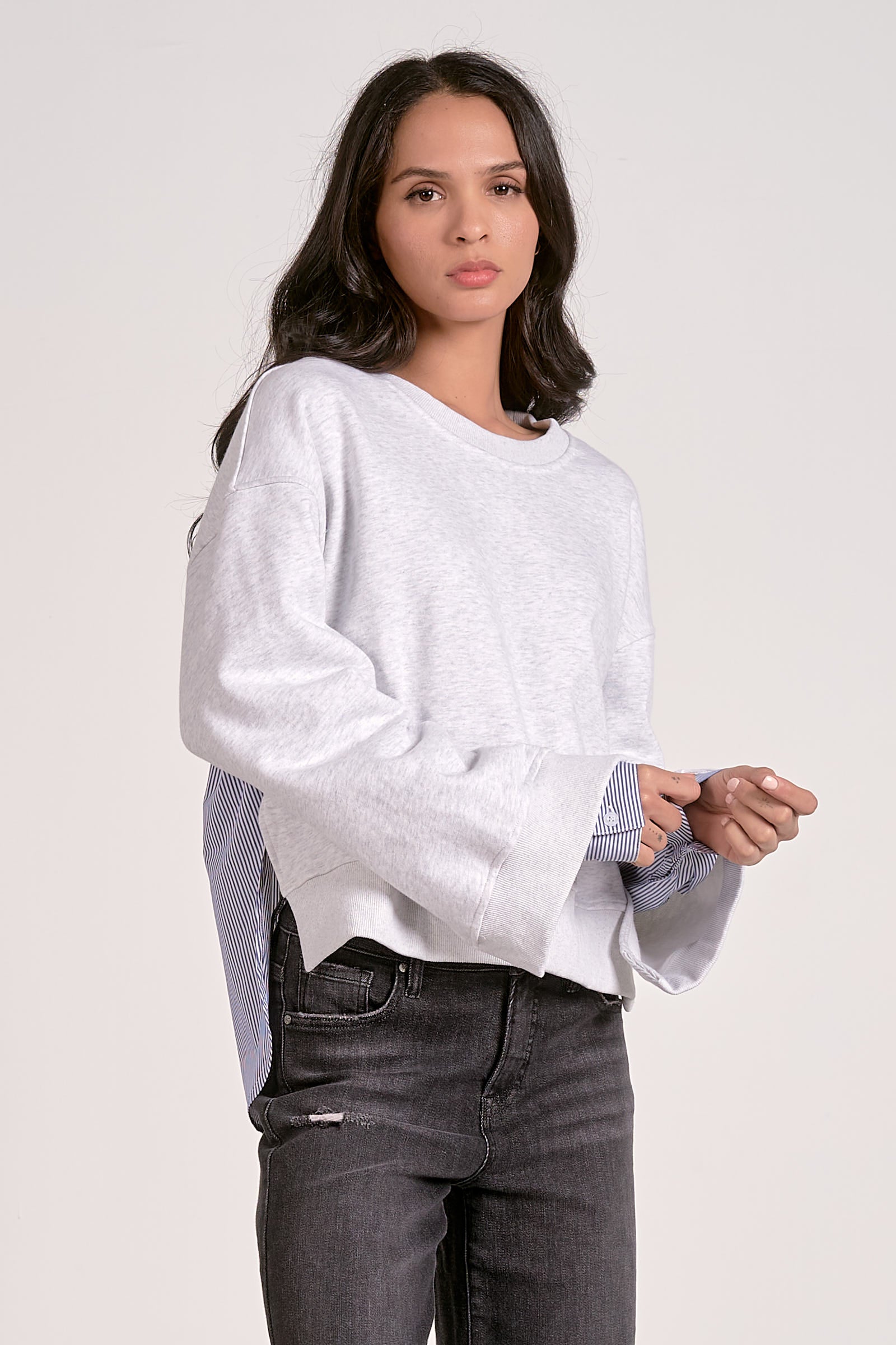 Corrine Contrast Pinstripe Sweater