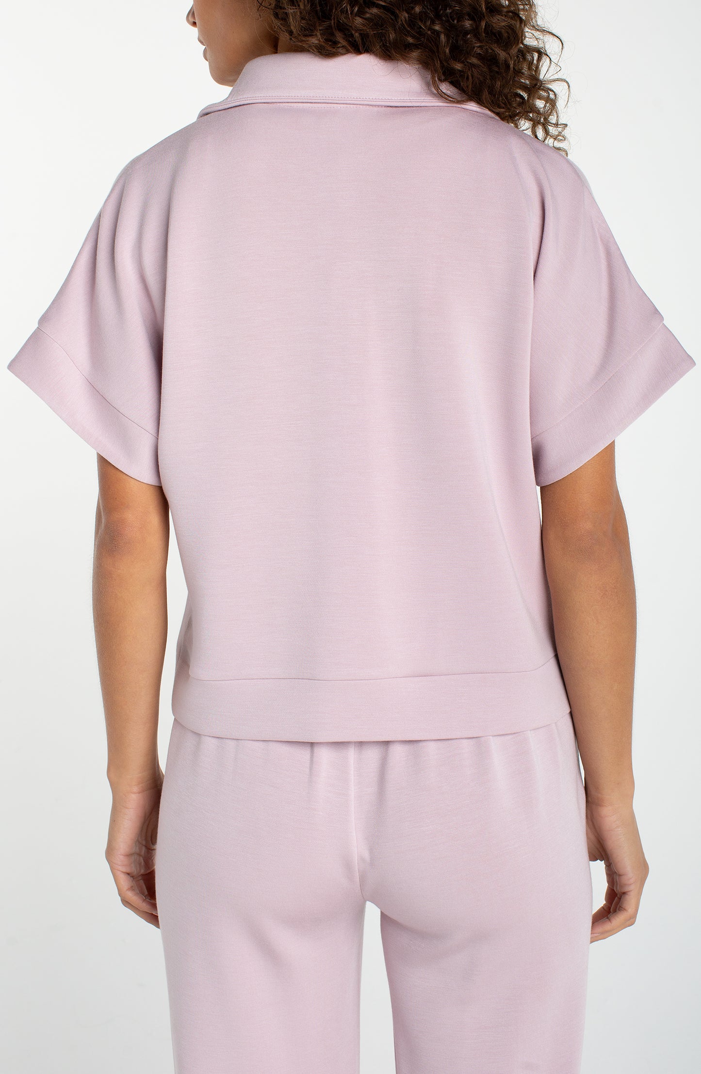 Liverpool Half Zip Popover Top | Lilac Shadow