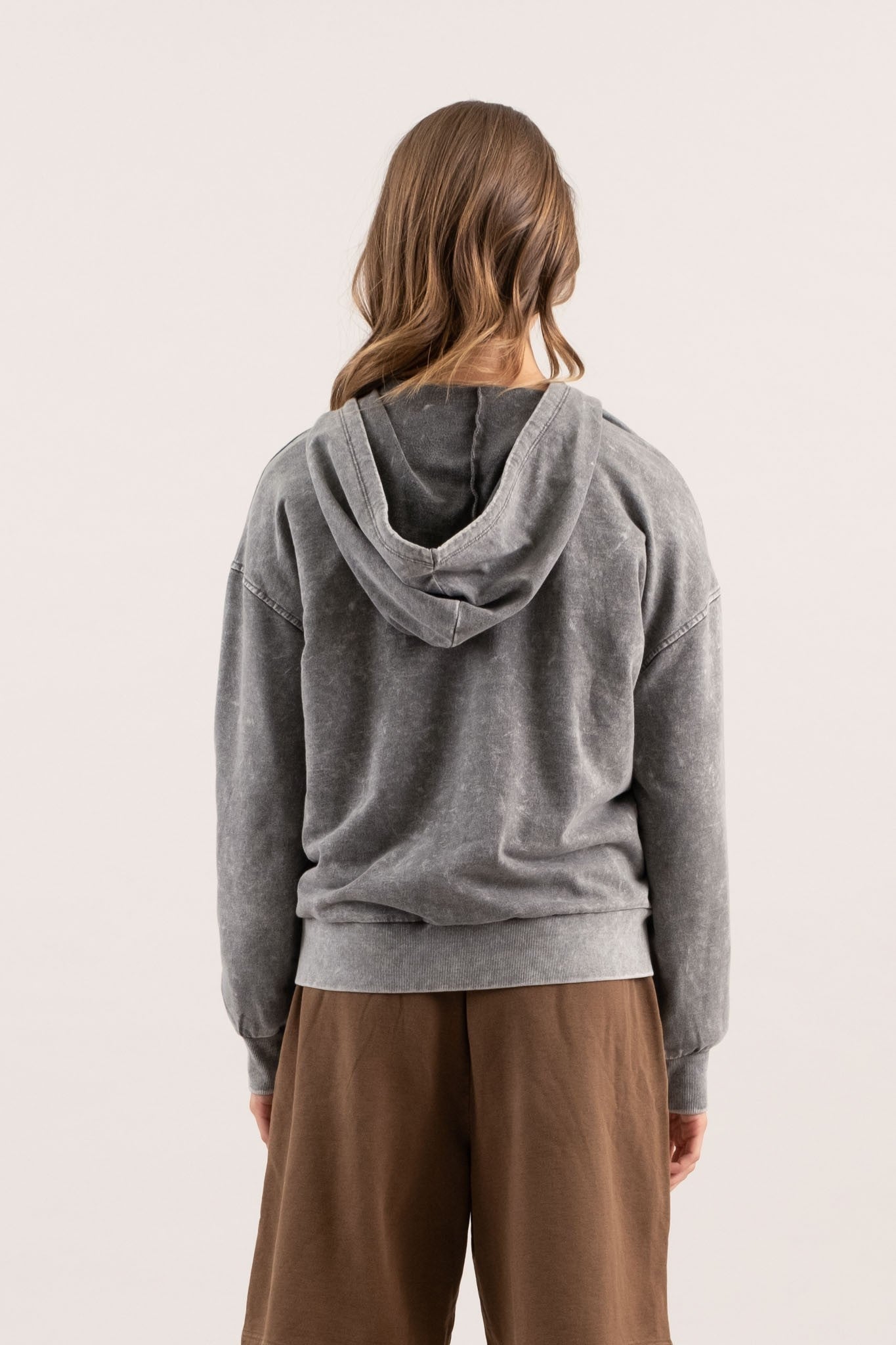 Kerrie Washed Hooded Sweater | Black