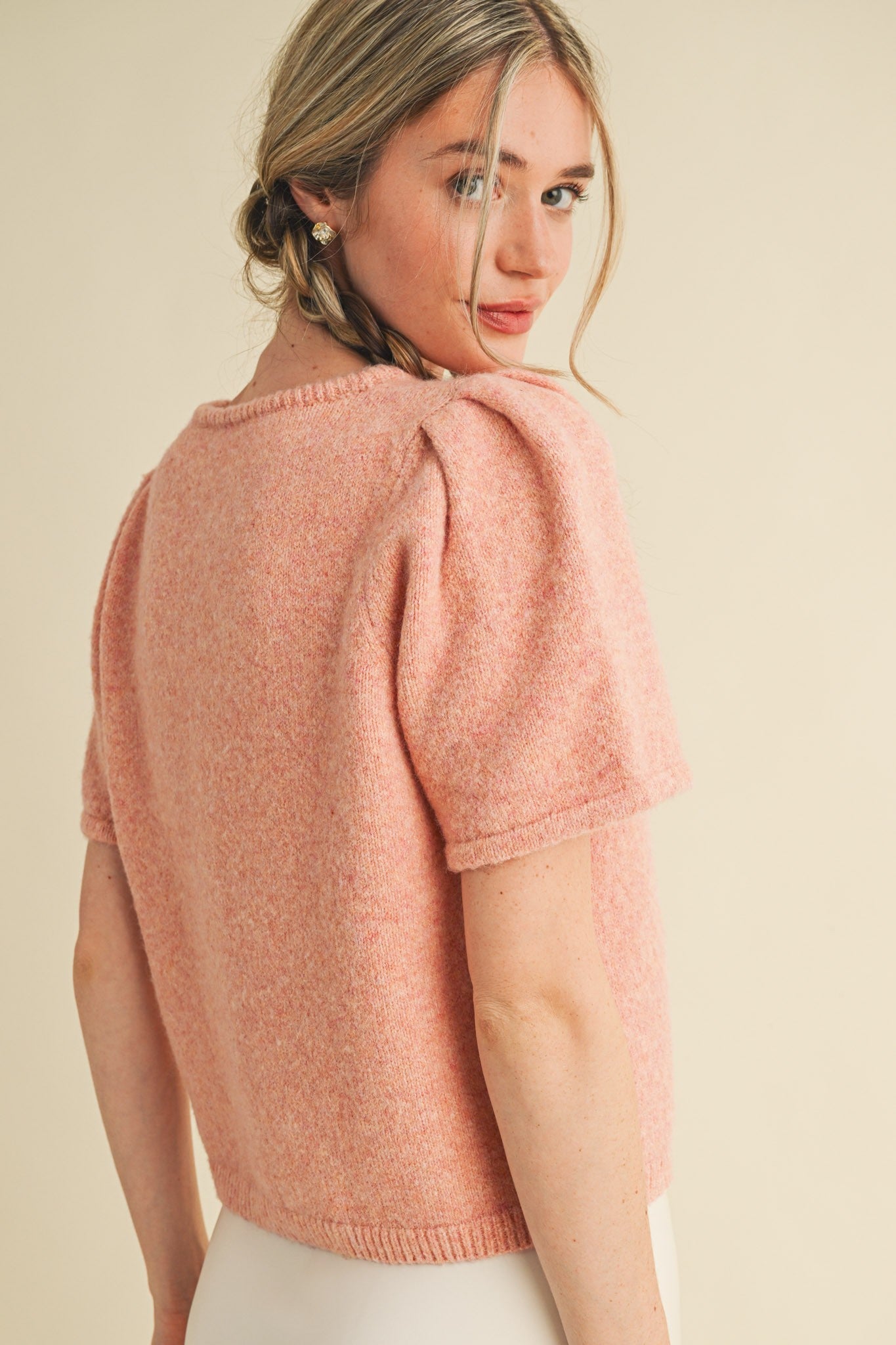 Charlie Short Sleeve Cardigan Sweater | Pink