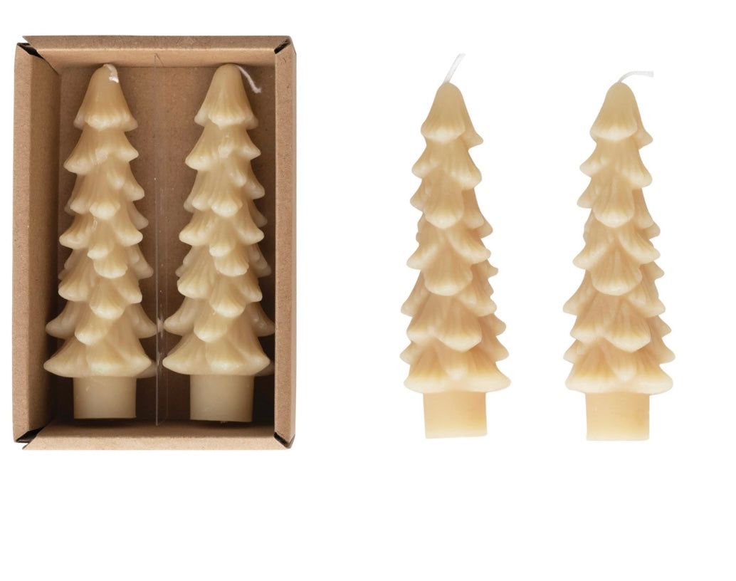 Cream Unscented Tree Shaped Taper Candles