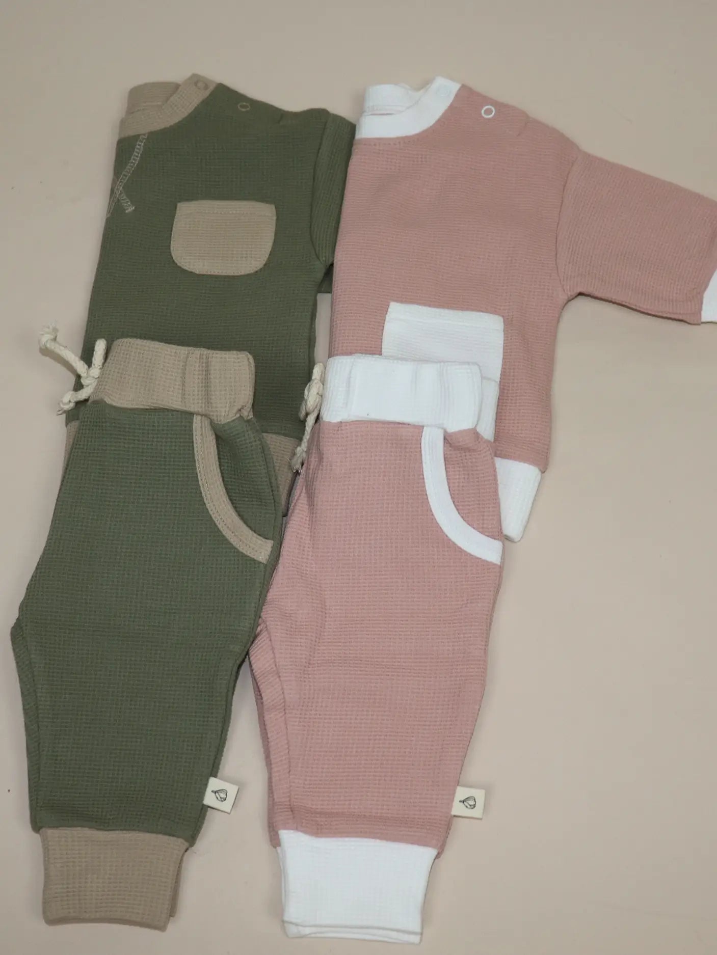 Organic Cotton Waffle Sweat Set | Peony