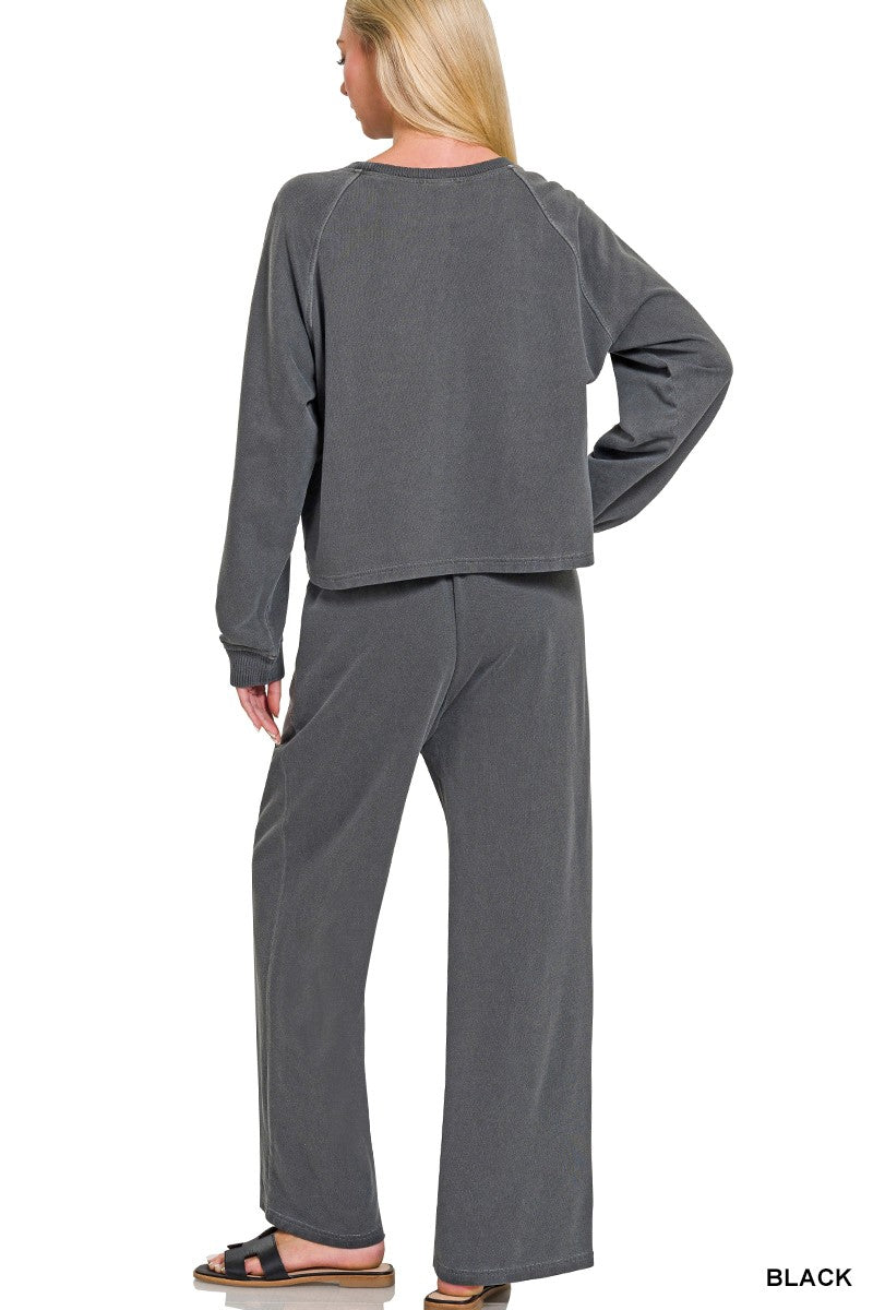 Brooklyn Washed French Terry Pullover + Pants Set