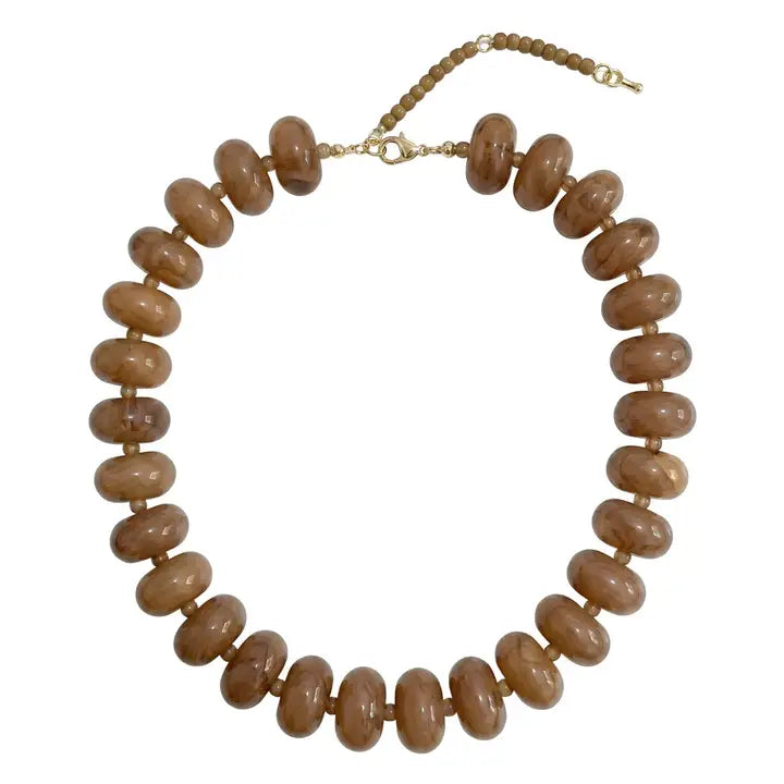 Dopamine Colorful Beaded Necklace | Brown