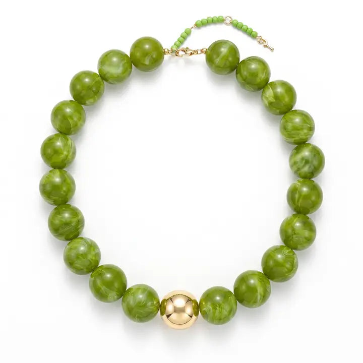 Dopamine Acrylic Beaded Pendant Necklace | Green