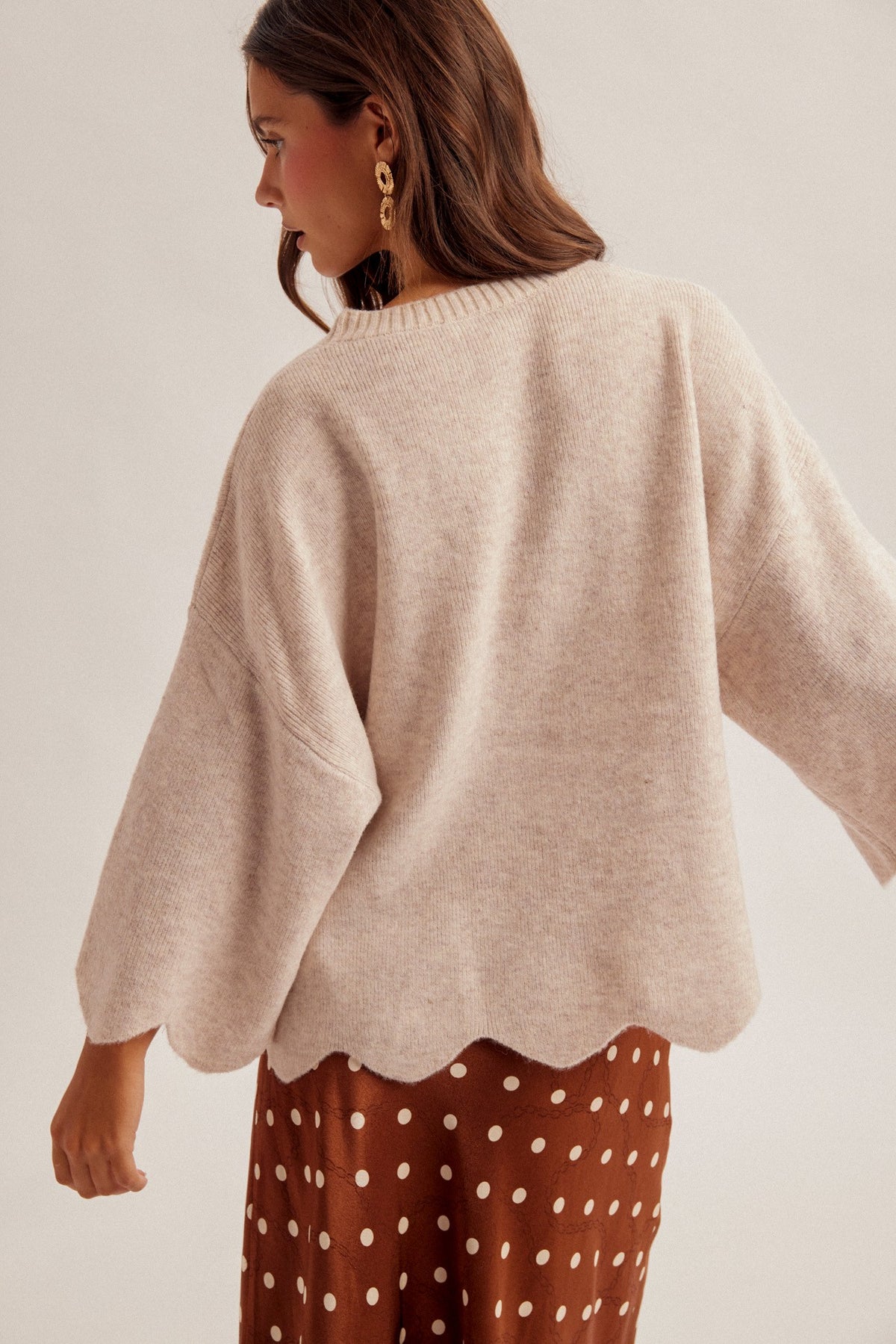 Kaelie Scalloped Edge Sweater