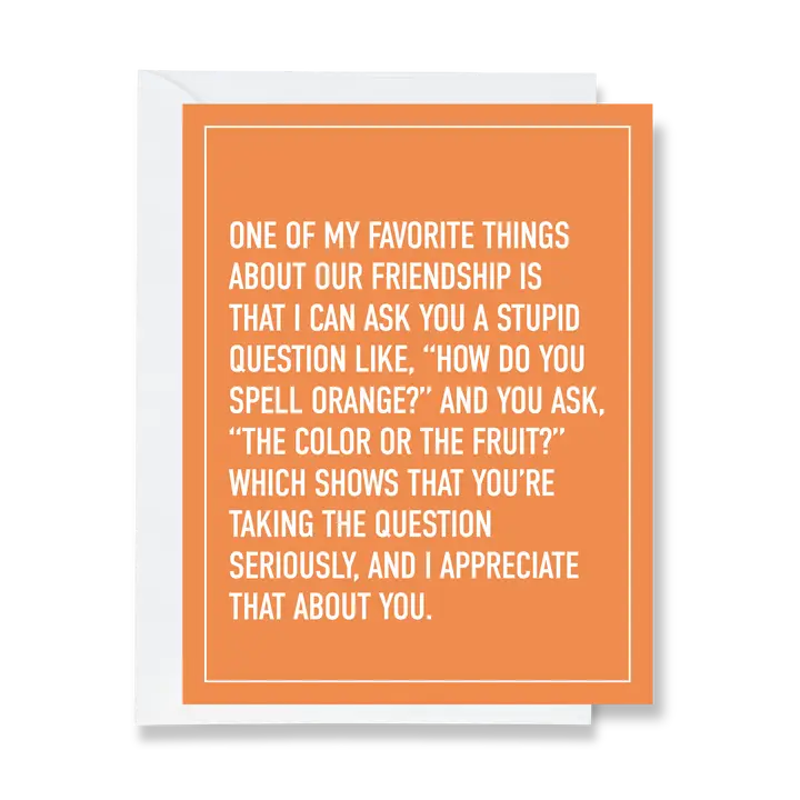 How Do You Spell Orange? Greeting Card