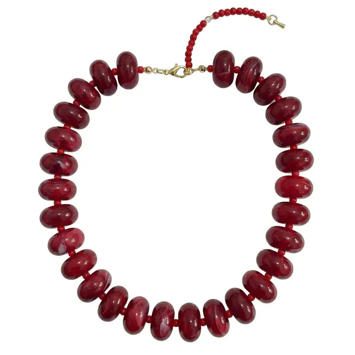Dopamine Colorful Beaded Necklace | Red