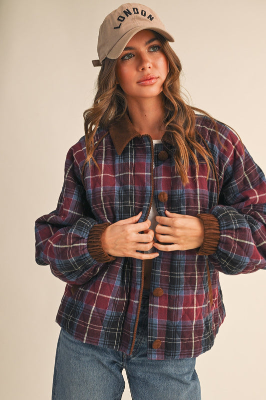 Demi Mulberry Plaid Jacket