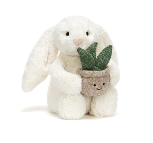 Cream Bunny With Plant | JellyCat