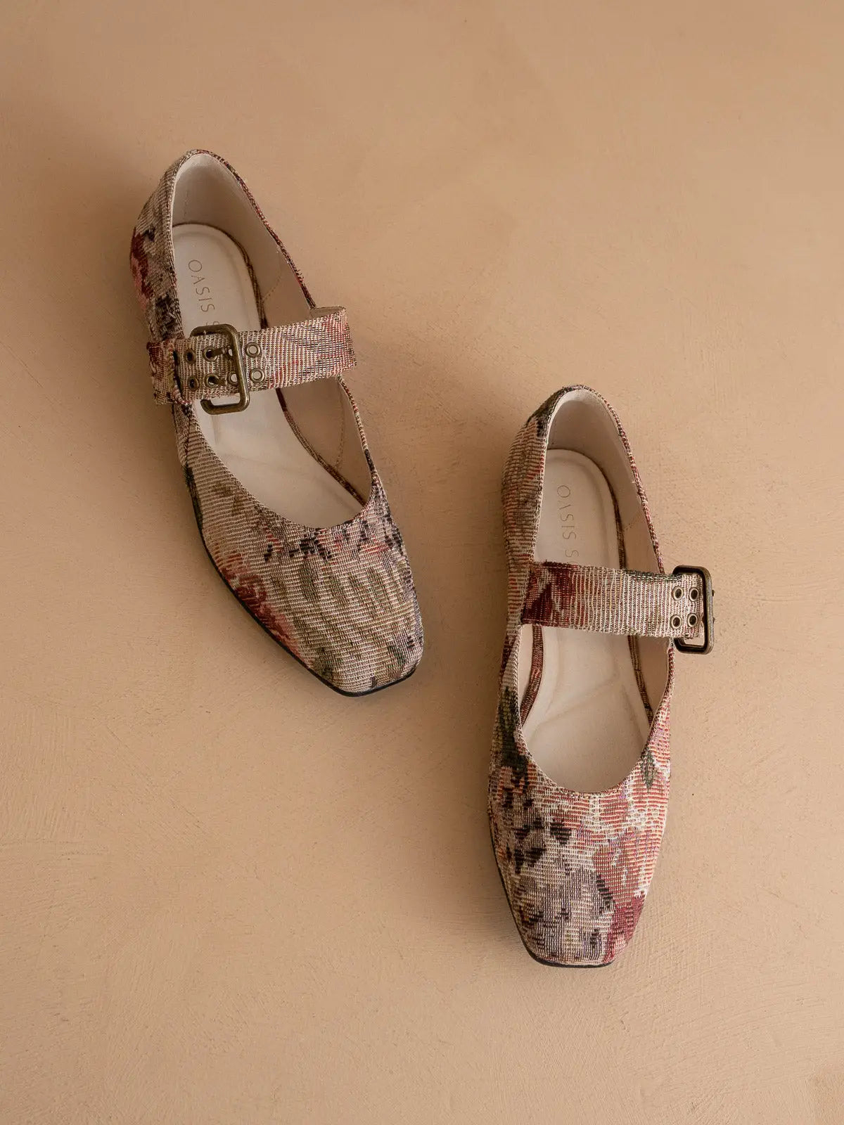 Soho Mauve Tapestry Ballet Flat with Buckle