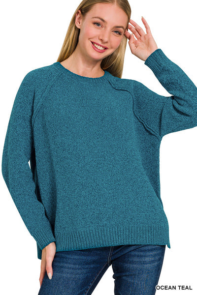 Tori Chenille Sweater | Ocean Teal