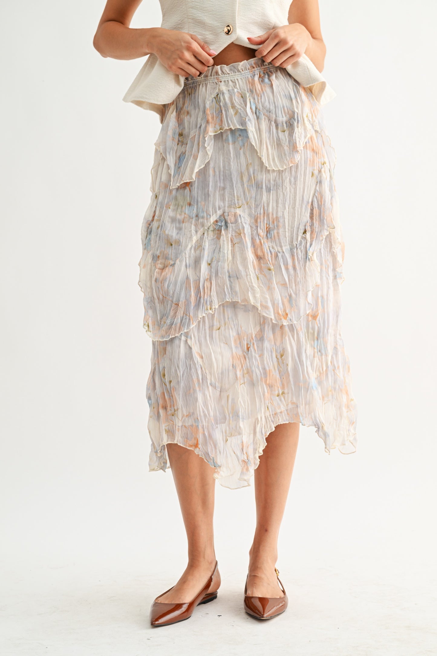 Catalina Watercolor Floral Skirt