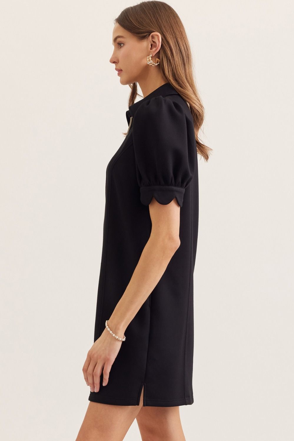 Diana Quarter Zip Dress| Black
