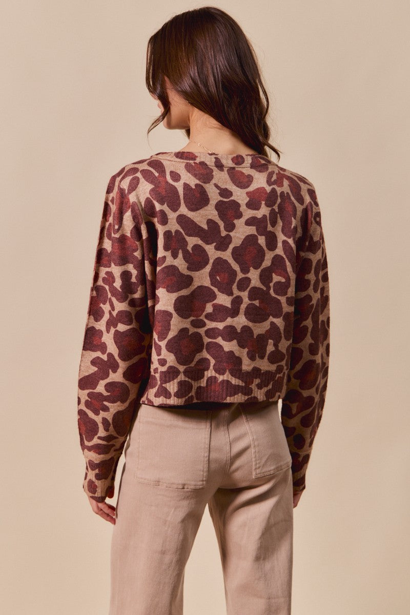 Renea Leopard Print Cardigan.