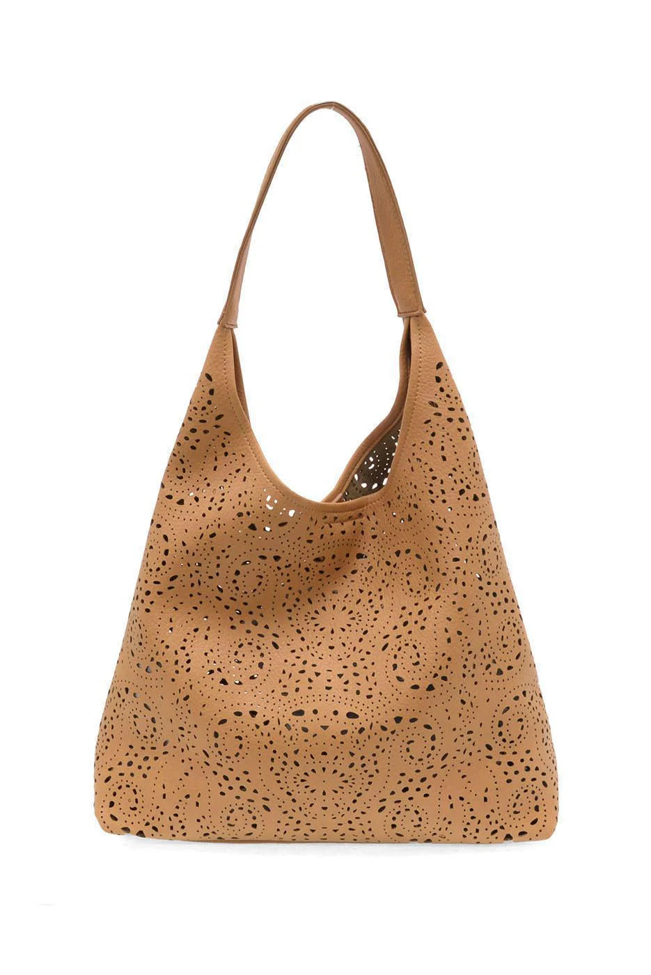 Lazer Cut Eyelet Hobo | Tan