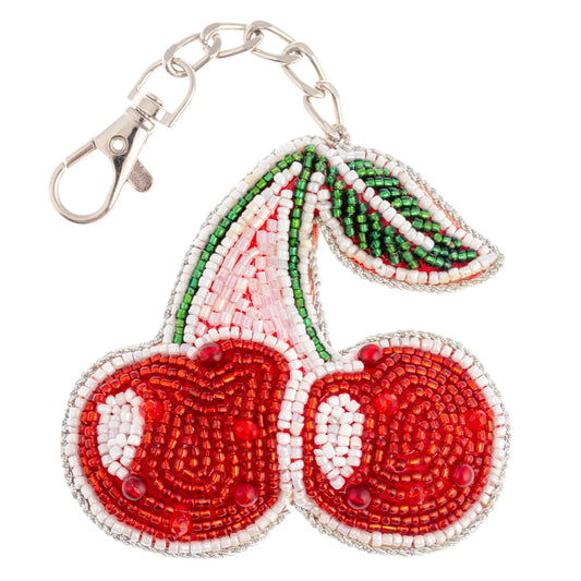 Beaded Bag Charm | Cherries