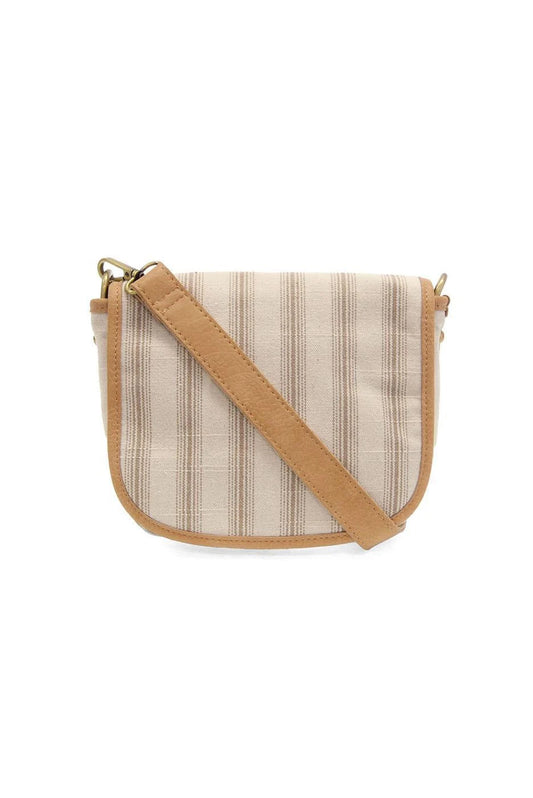 Pencil Stripe Saddle Bag in Canvas | Neutral