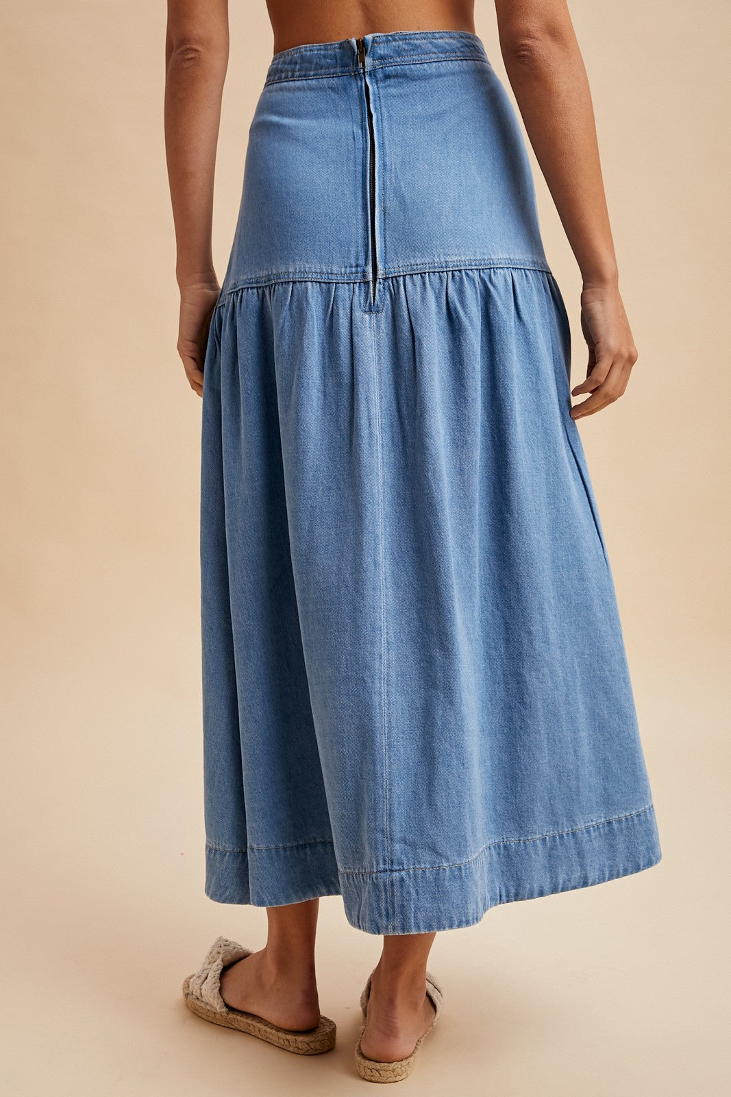 Emma Denim Yoke Detailed Maxi Skirt
