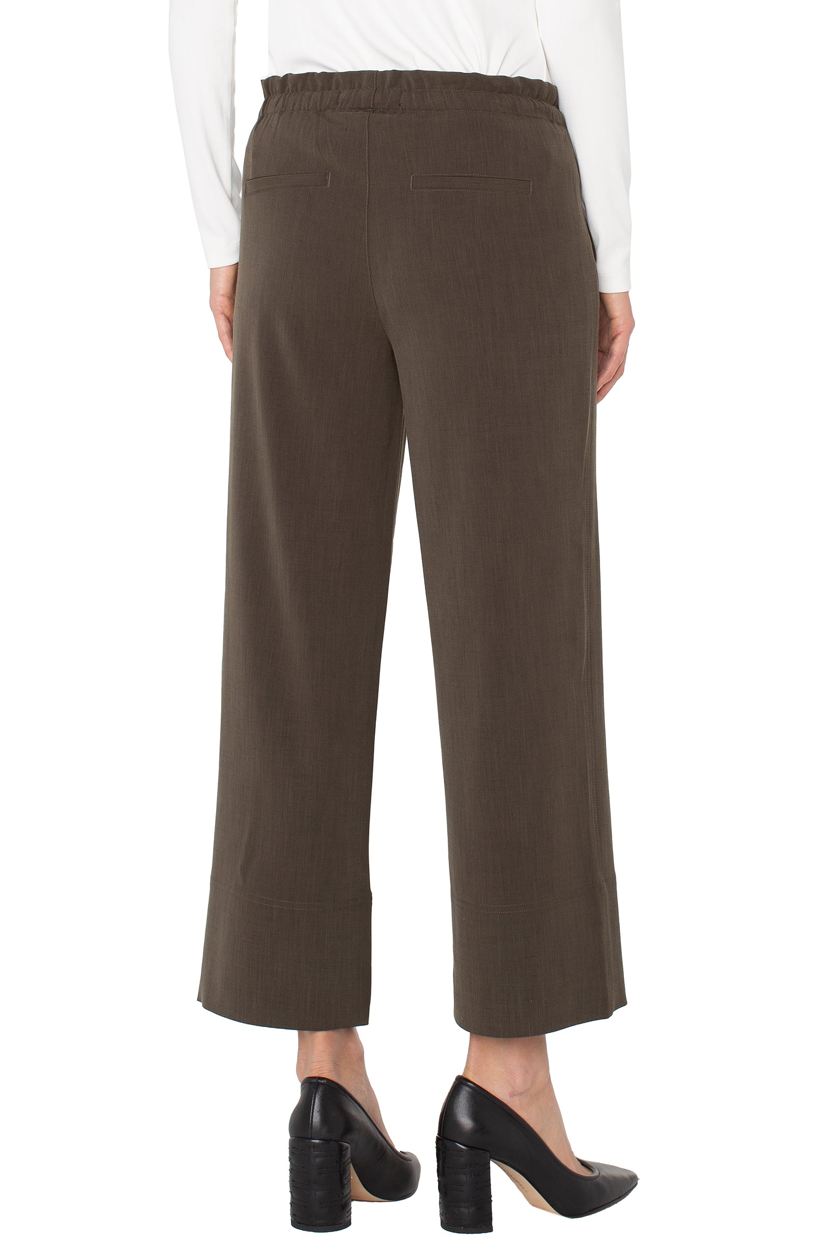 Liverpool Pull On Tie Waist Wide | Black Olive