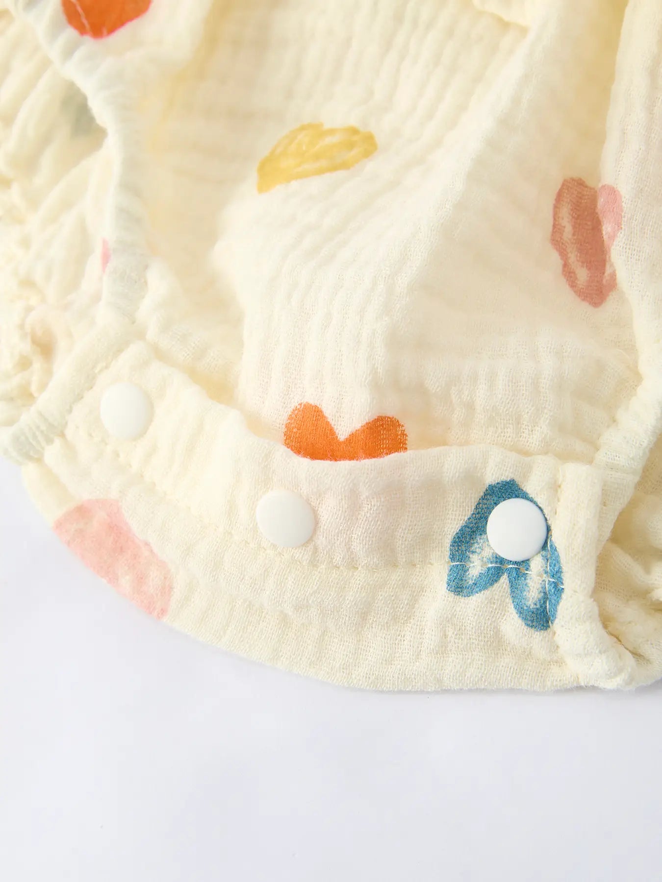 Light Yellow Heart Print Baby Girl Romper + Headband Set