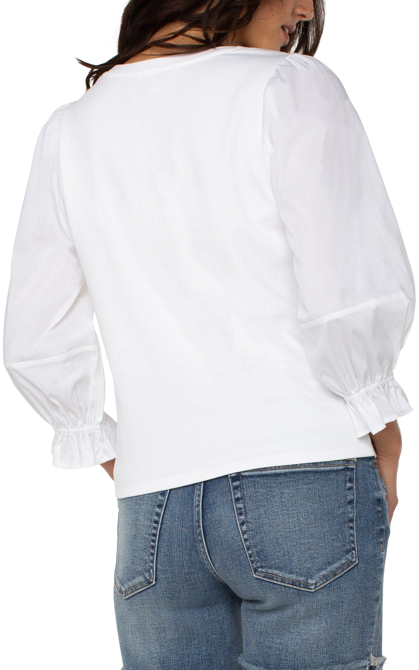 Liverpool 3/4 Blouson Sleeve Top
