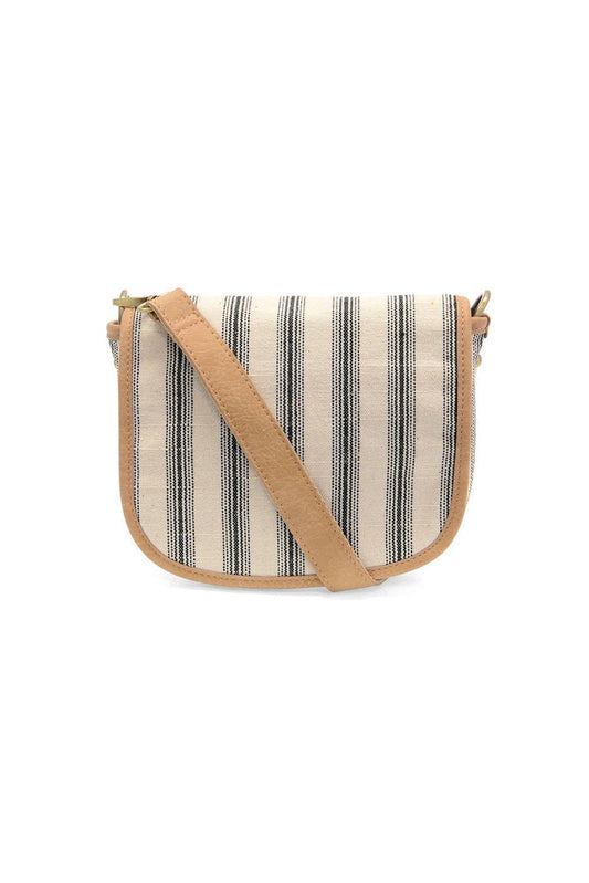 Pencil Stripe Saddle Bag in Canvas | Black