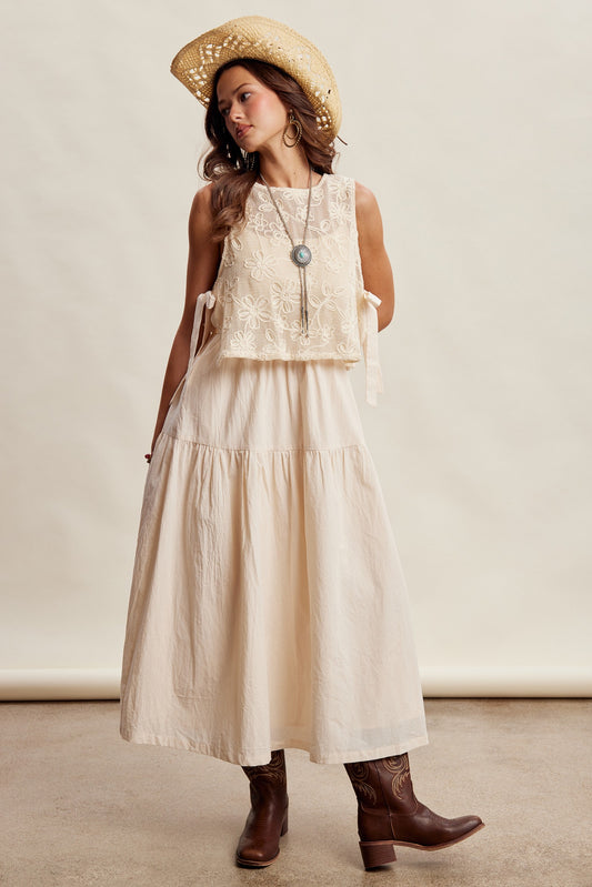 Lana Crochet Vest Maxi Dress