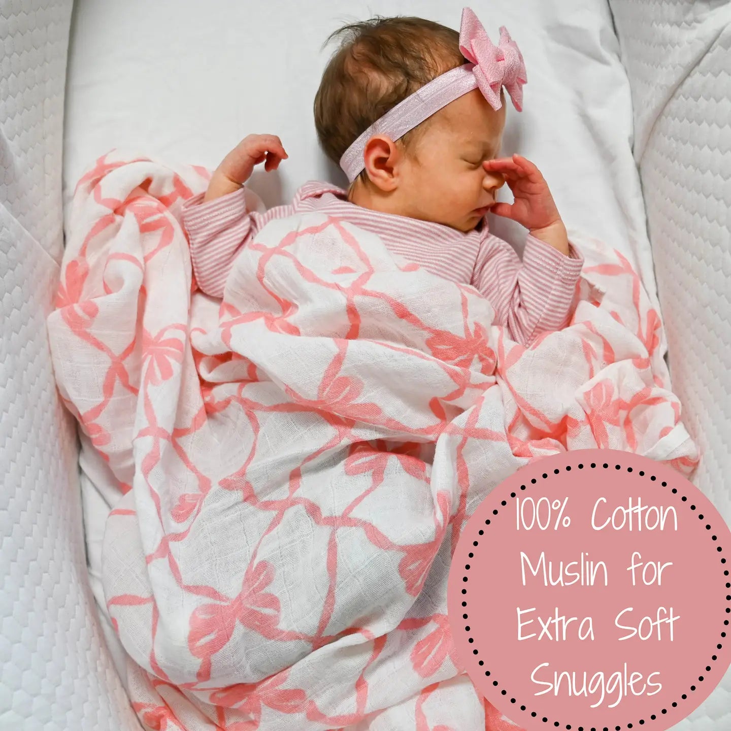 Bow Baby Swaddle Blanket