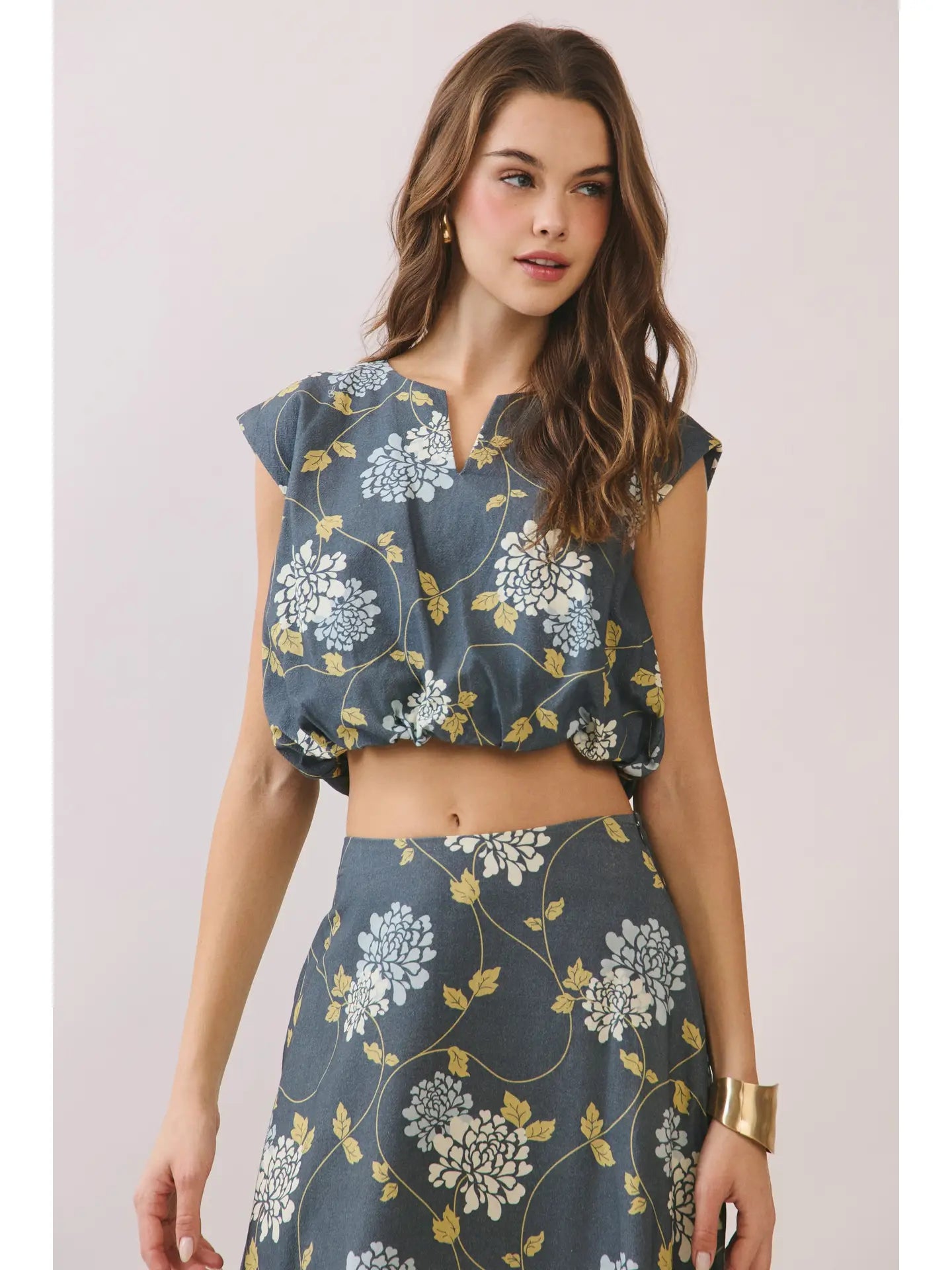 Hadley Floral Print Cropped Top