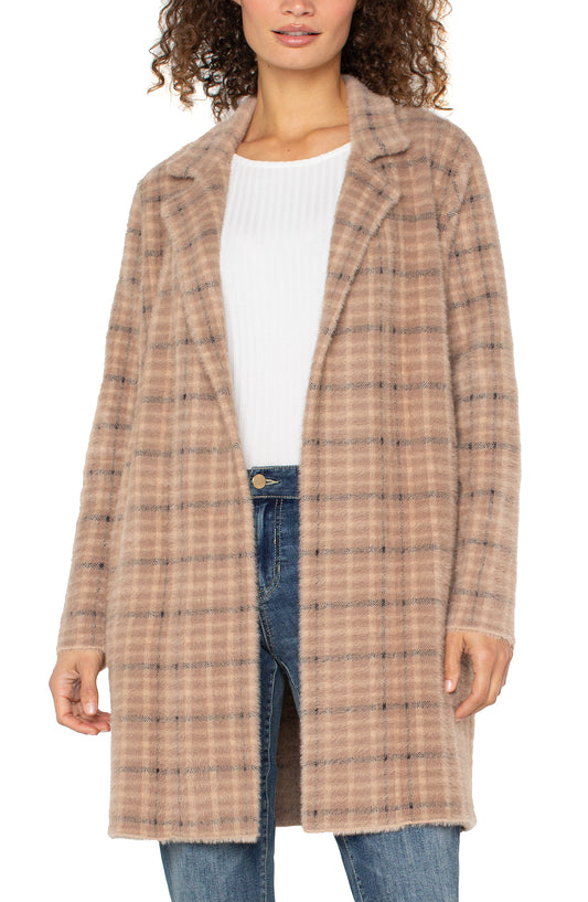 Liverpool Plaid Sweater Coat