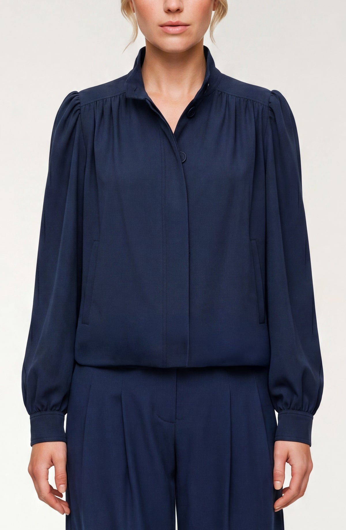Liverpool Puff Sleeve Jacket | Oxford Navy