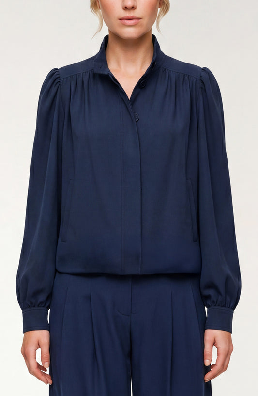 Liverpool Puff Sleeve Jacket | Oxford Navy