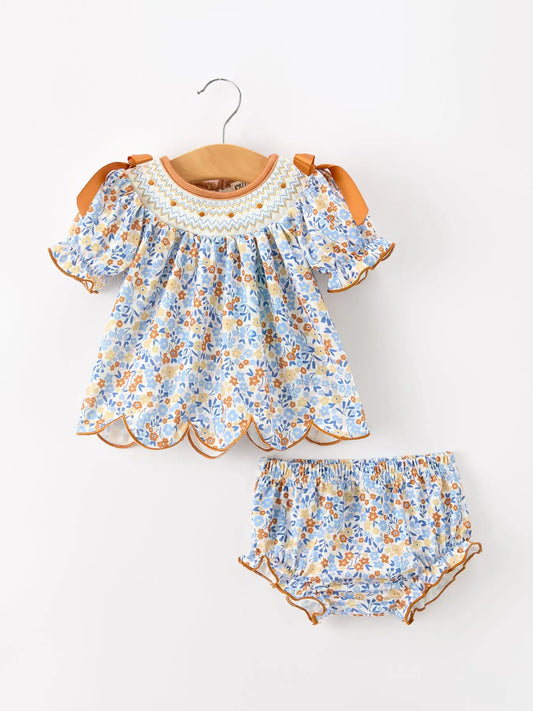 Floral Smocked Bloomer Set