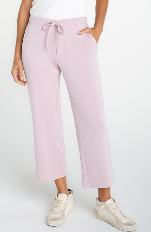 Liverpool Pull-on Wide Leg Crop | Lilac Shadow