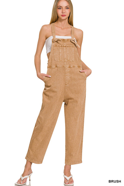 Washed Knot Strap Overalls | Brush
