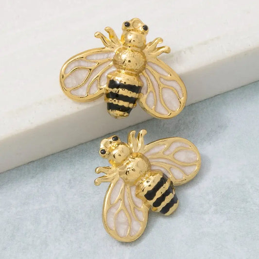 Enamel Bee Stud Earrings