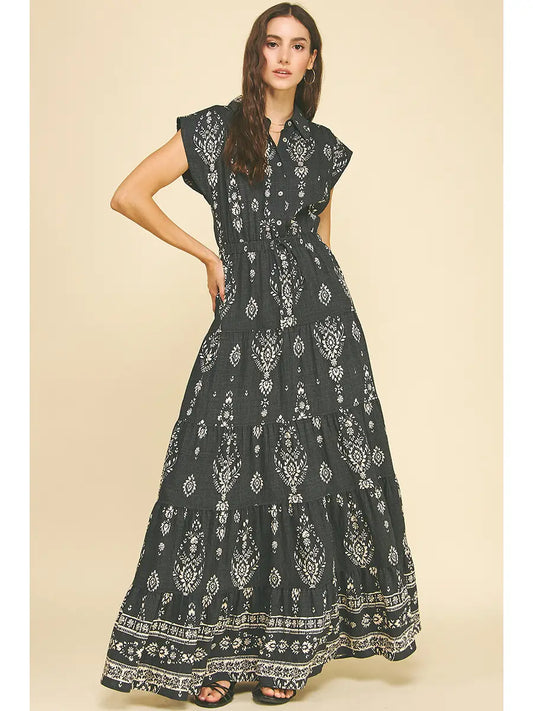 Betsy Printed Tiered Maxi Dress